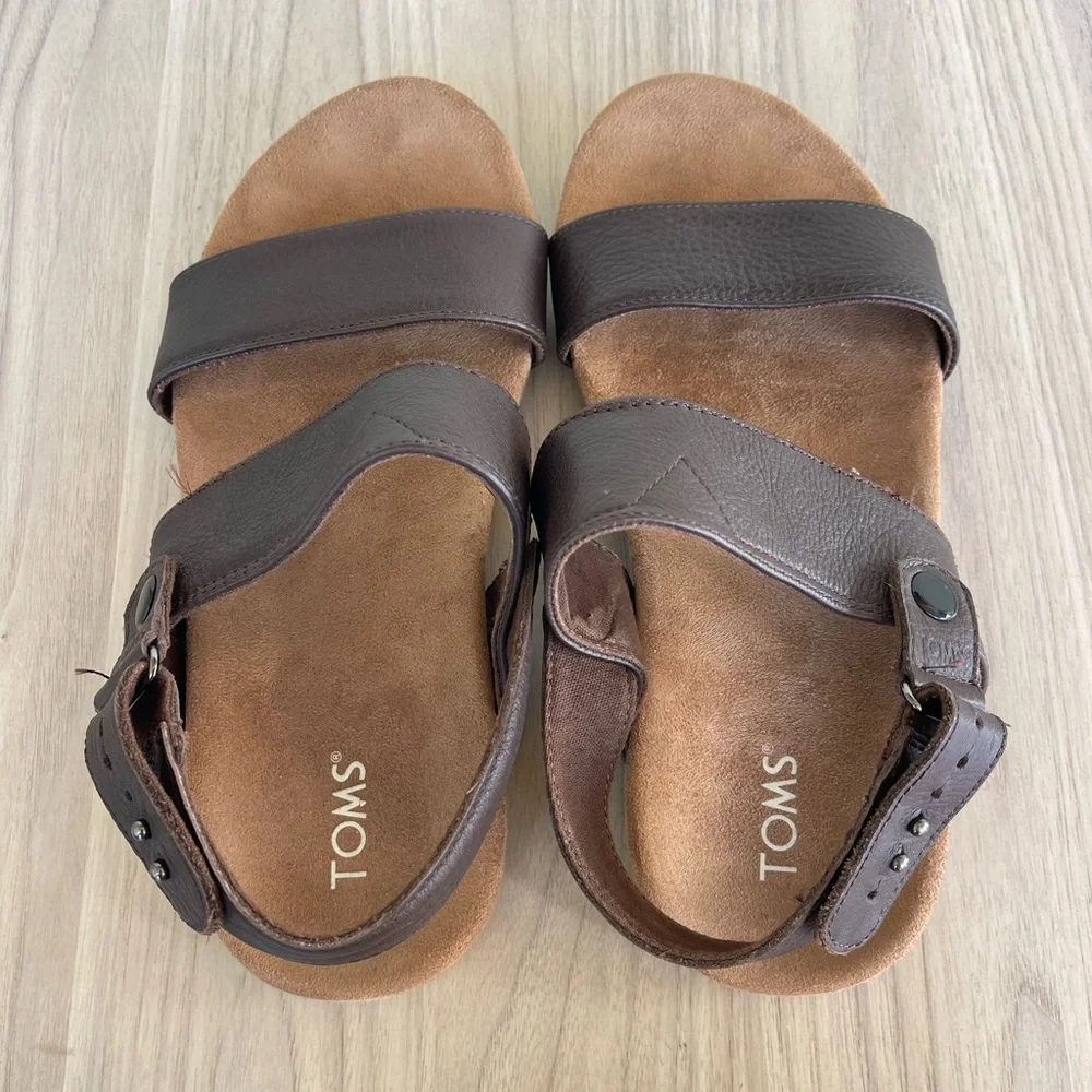 Toms Brown Leather Sandals